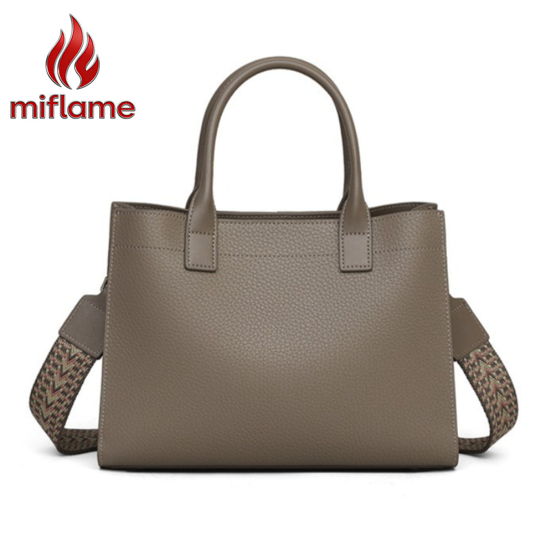 Structured Handbag Top Handle - Bolsa Satchel de Couro Genuíno para