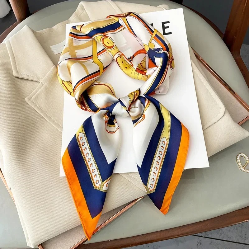 Luxury Bags Brand - Lenço Quadrado de Seda Fino com