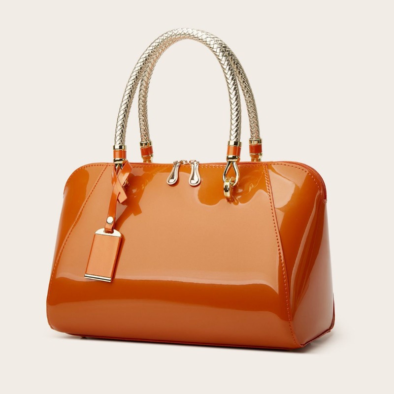 Structured Handbag Top Handle - Nova Bolsa Boston Feminina de Couro