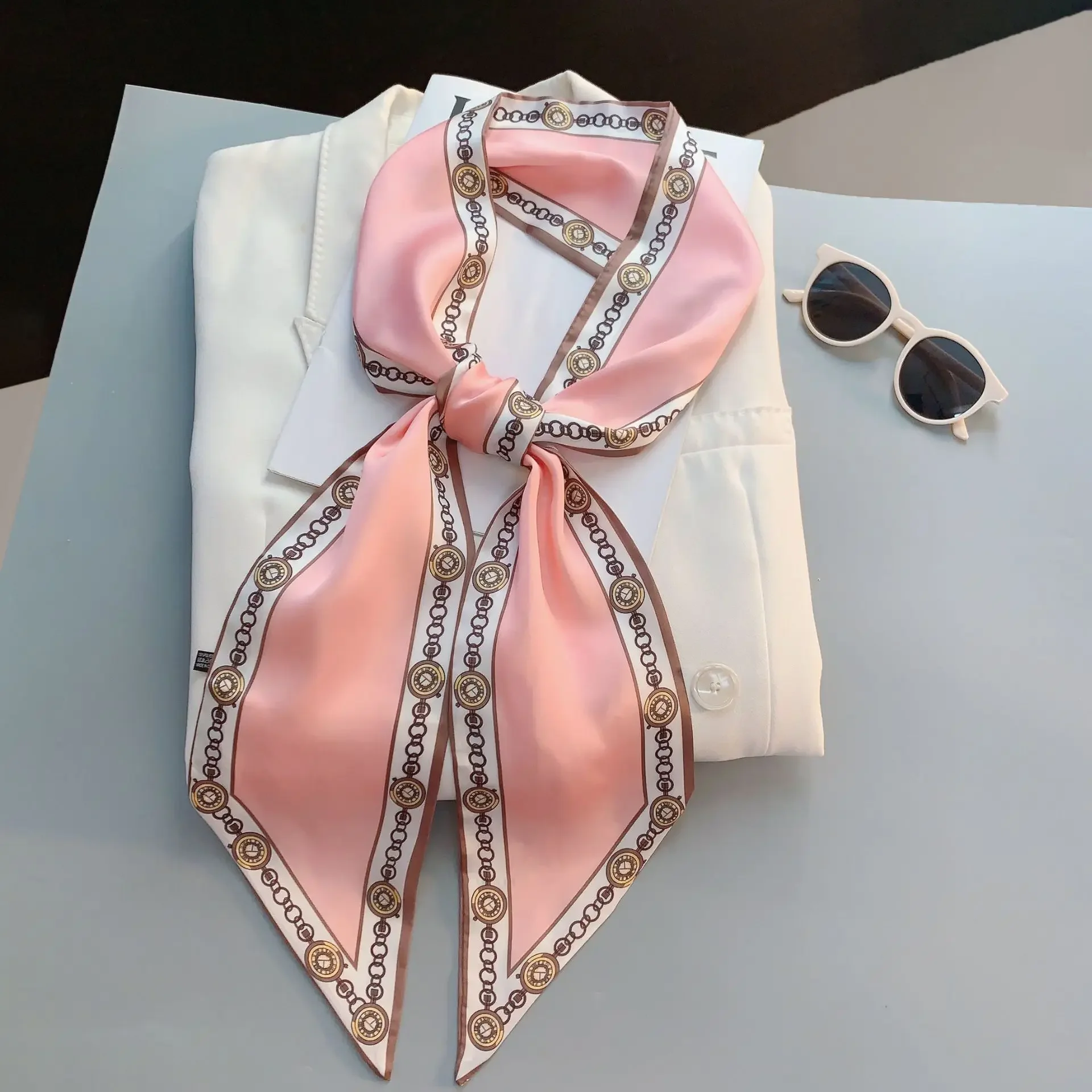 Lenço Estreito Estampado Xadre - Luxury Bags Brand avaliação e preço