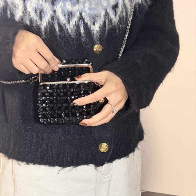 Vintage preto frisado saco de  - Luxury Bags Shopping avaliação e preço