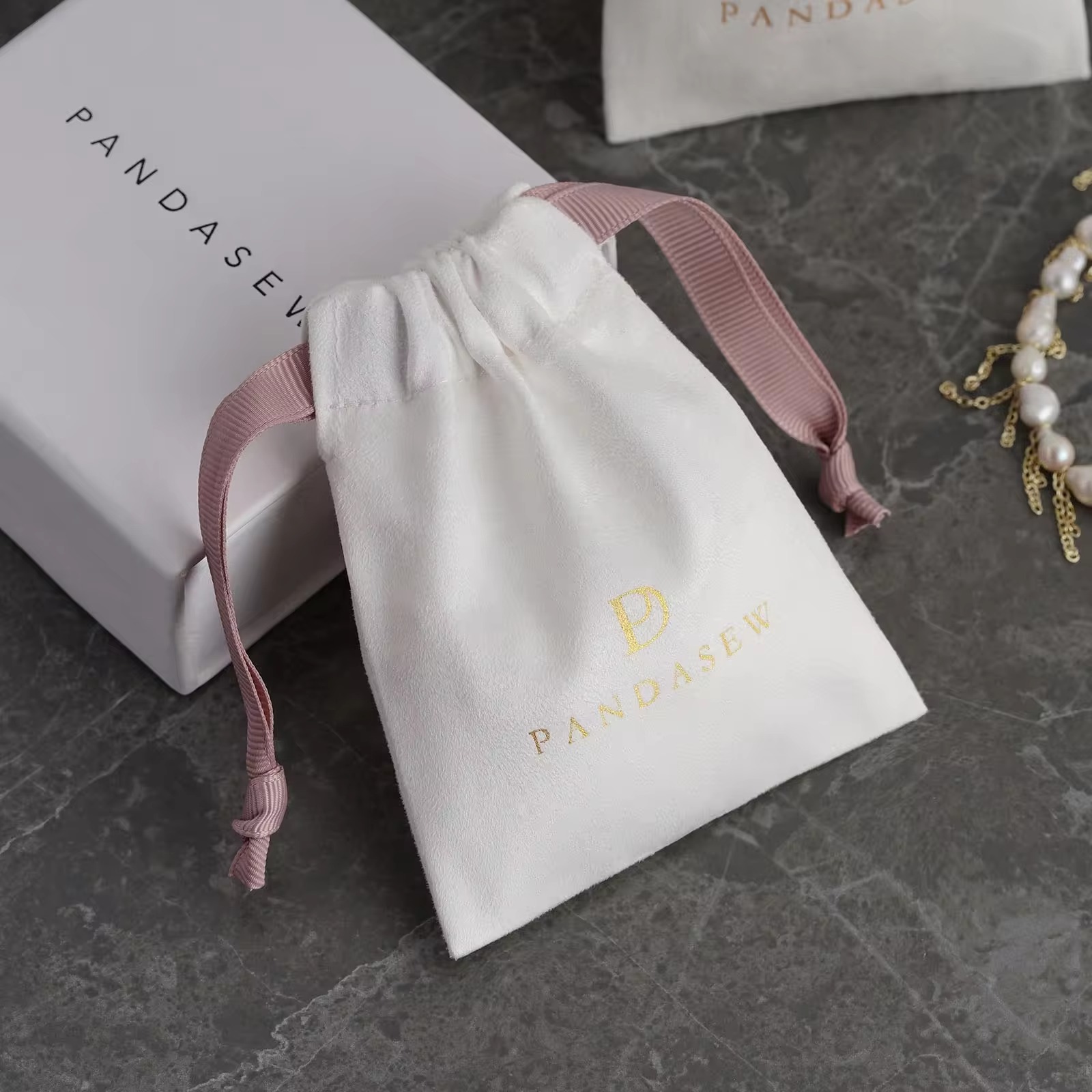 Saco de Joias de Luxo em Suede - Luxury Bags Logo avaliação e preço