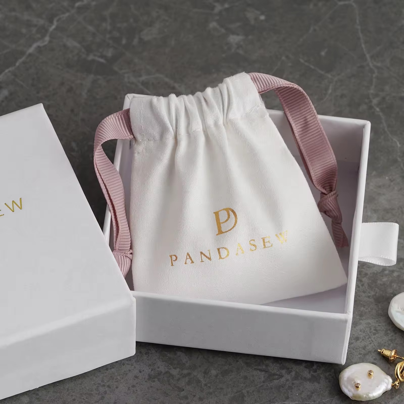 Saco de Joias de Luxo em Suede - Luxury Bags Logo avaliação e preço